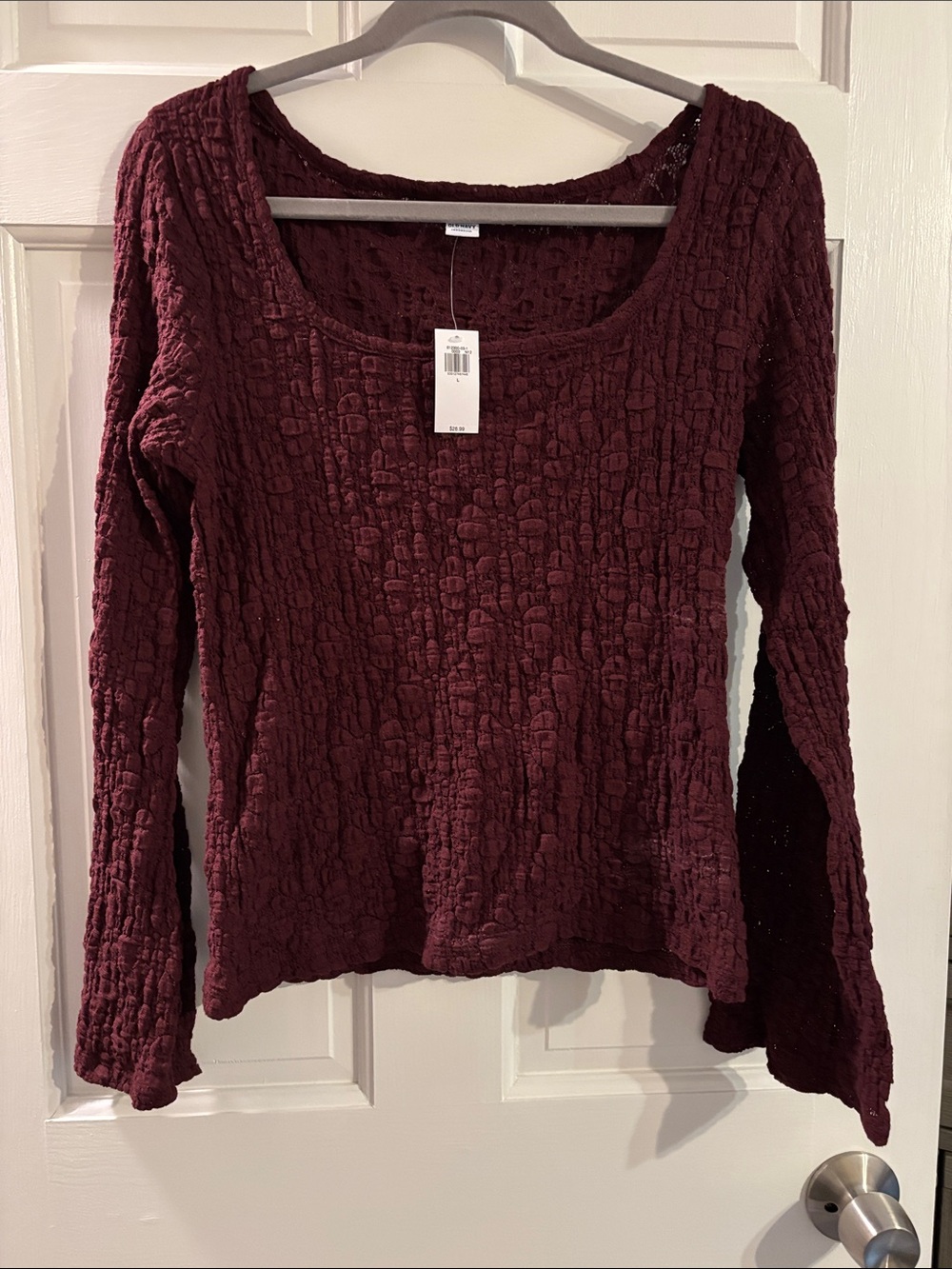 Old Navy Long Sleeve Textured Top Size Large NWT